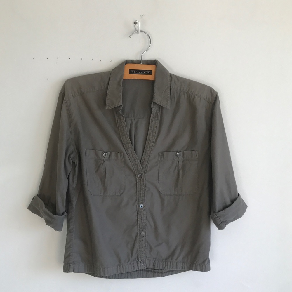 JAMES PERSE khaki blouse Small